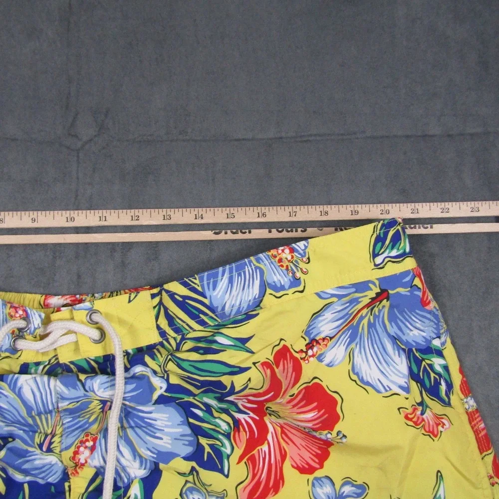 Polo Ralph Lauren Swim Trunks Mens 2XB Yellow Hibiscus Floral Board Shorts